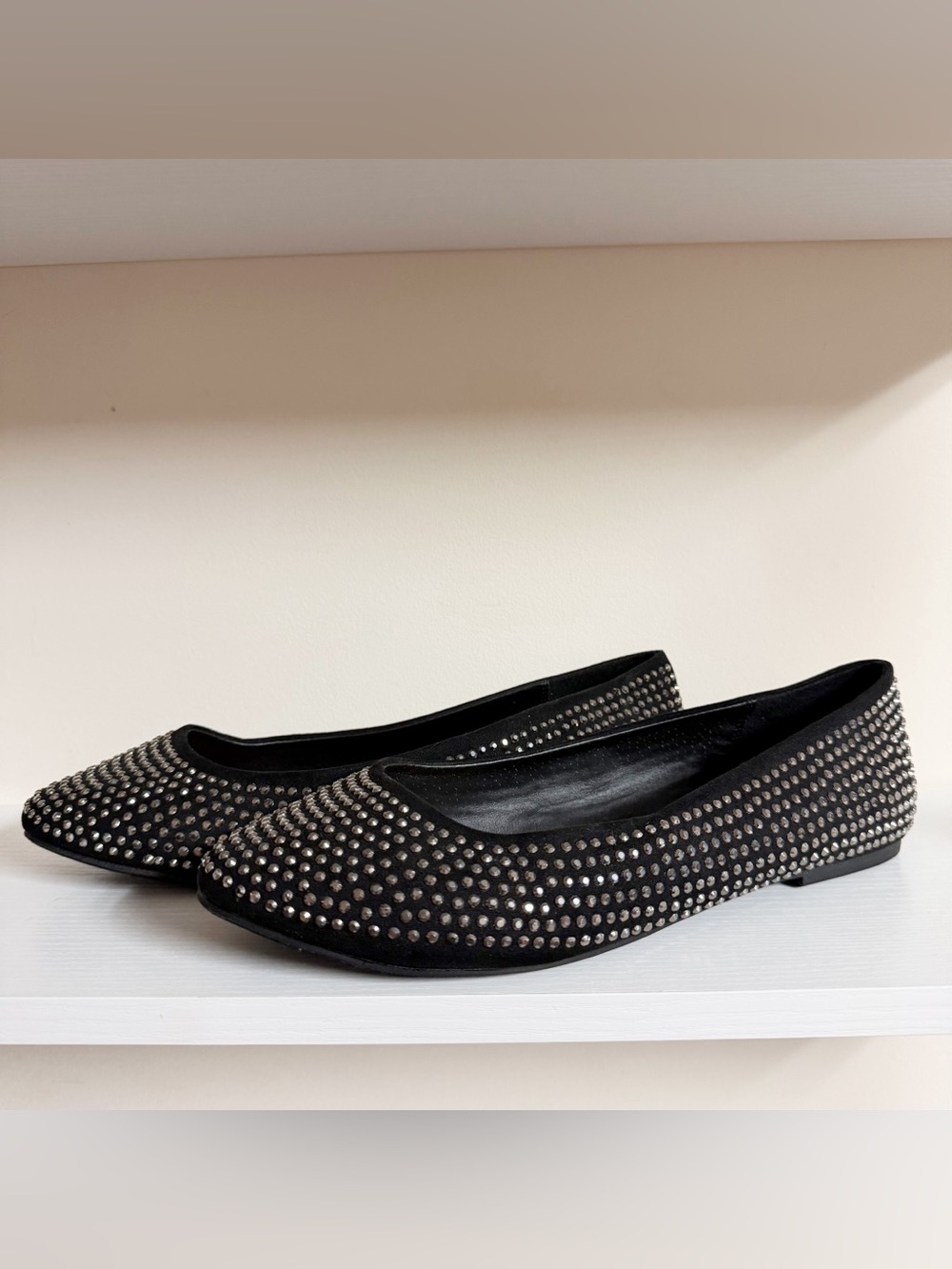 Torrid Black Rhinestone Pointed Ballet Flats Size 10 - Picture 2 of 7